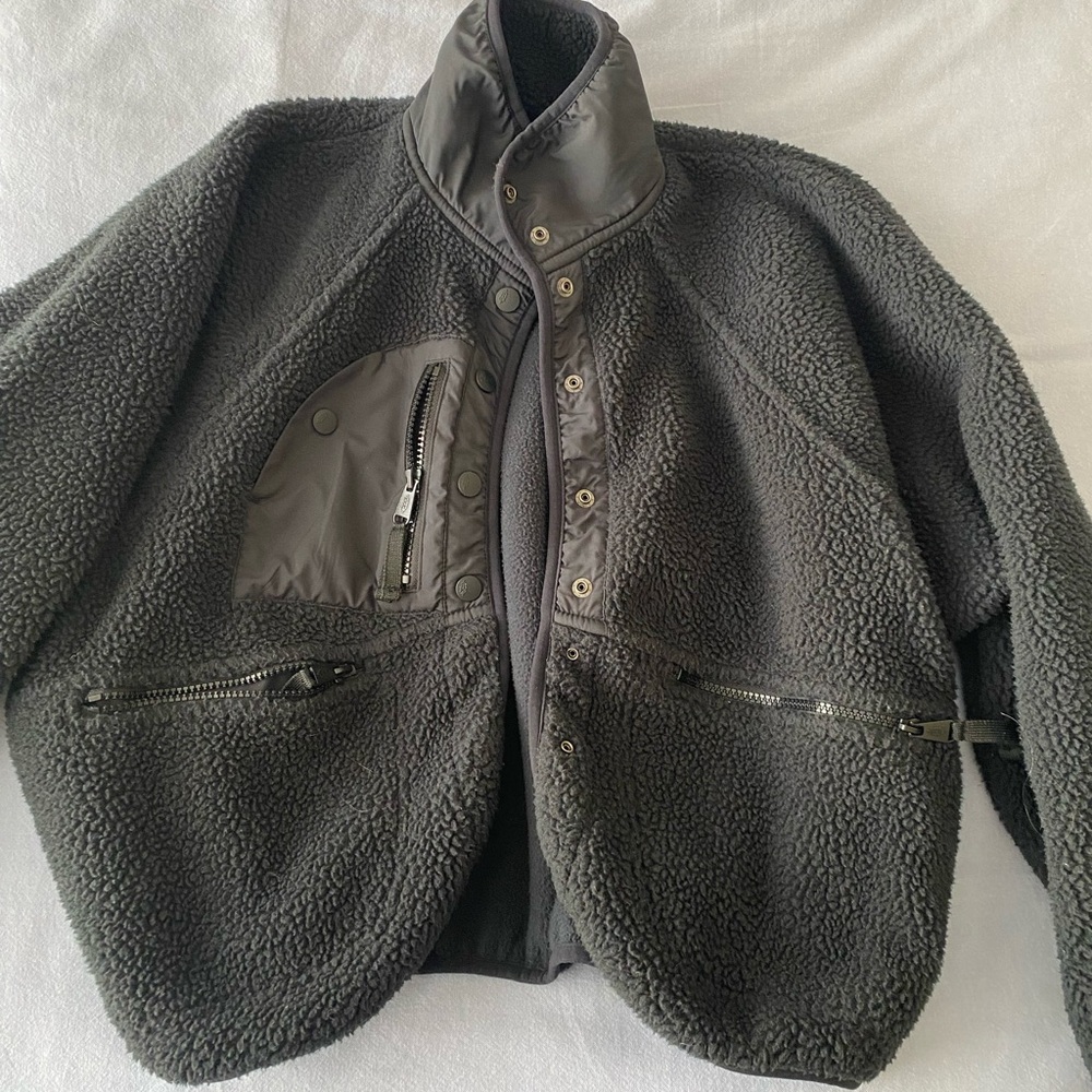 Free People Hit the Slopes Fleece Black Jacket